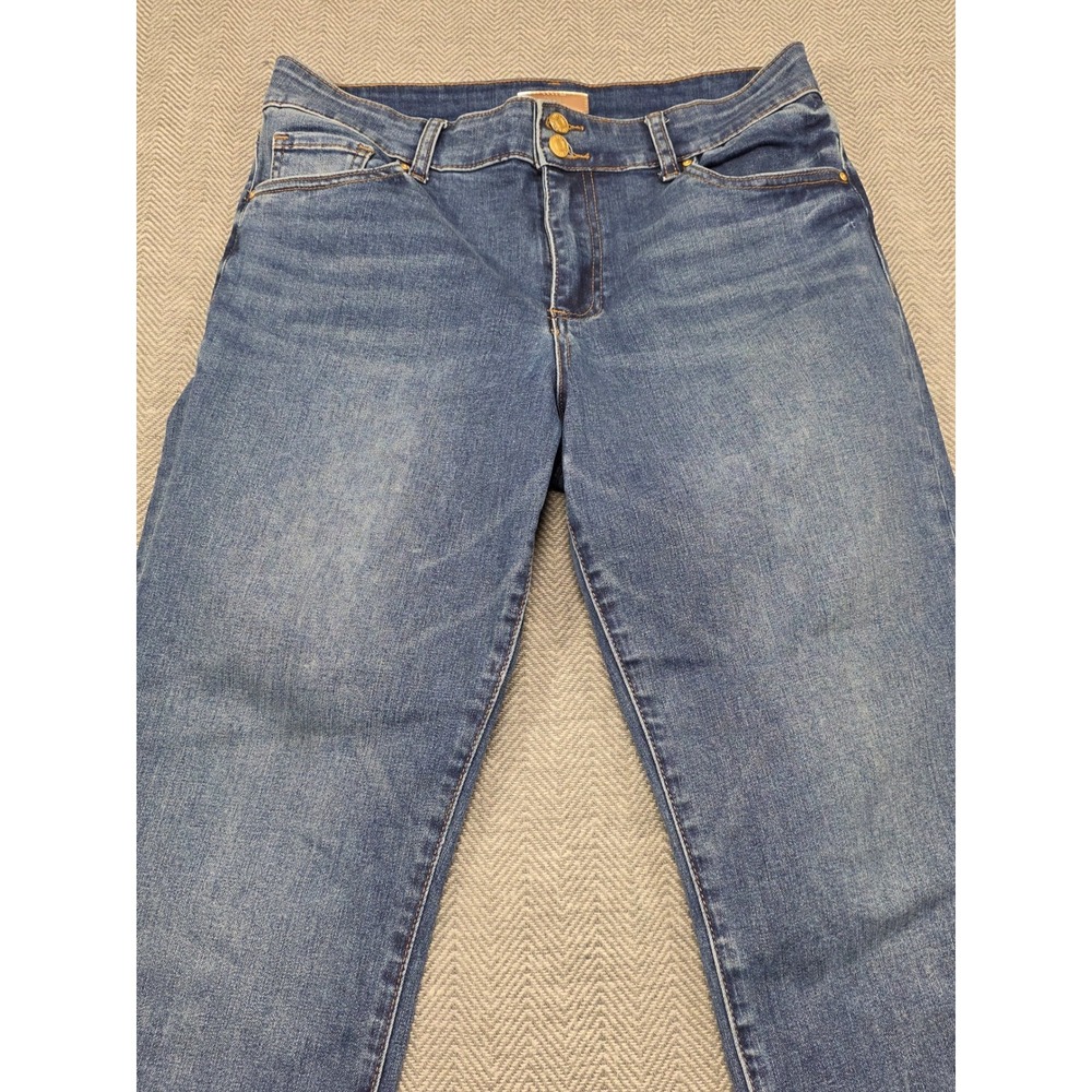 Kut from the Kloth Amy Crop Straight Leg Jeans Blue Medium Wash Size 10 Stretch - Picture 2 of 10